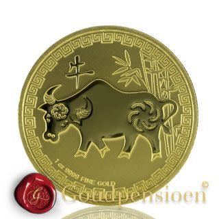 1 Oz Niue Lunar Ox 2021 New Zealand Mint 999 pure gold coin