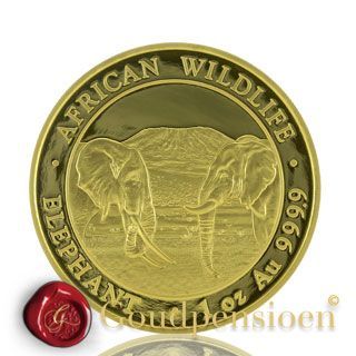 Buy gold Somalia Elephant coins at Goudpensioen | Pure gold