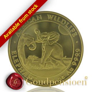 Buy gold Somalia Elephant coins at Goudpensioen | Pure gold