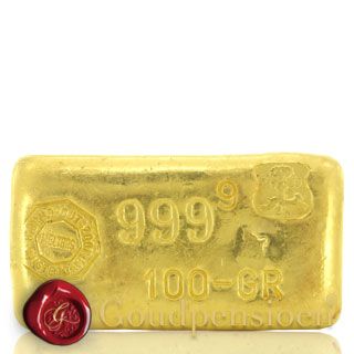 veelbelovend Dicteren Jonge dame 100 gram gegoten goudbaar | Drijfhout & Zoon Amsterdam | 999,9 puur goud