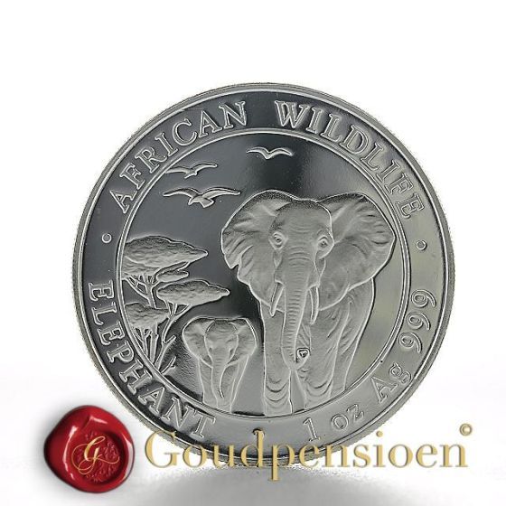 Somalian Elephant 2015 1 oz pure silver coin Bavarian State Mint